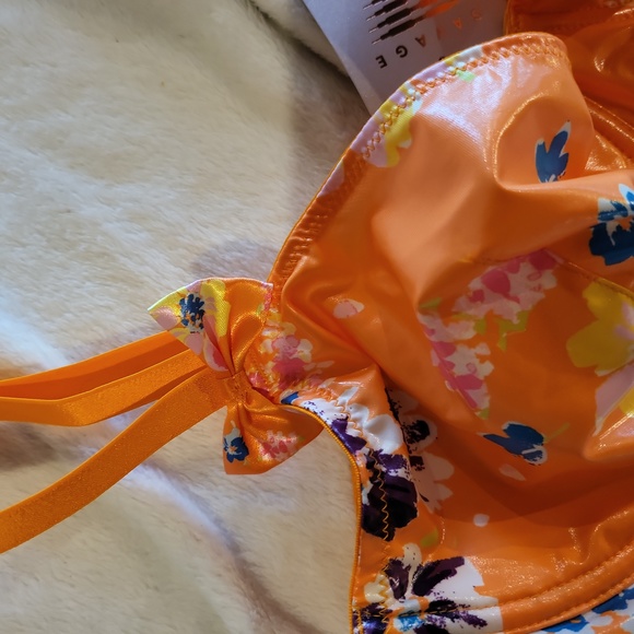 Savage x Fenty Orange Floral Unlined Bra - Picture 2 of 9